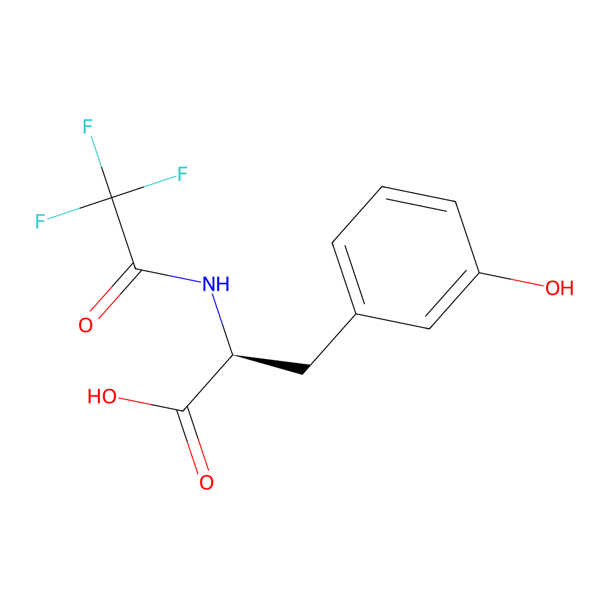 (2S)-3-(3-hydroxyphenyl)-2-(2,2,2-trifluoroacetamido)propanoic acid molecular structure, CAS 2679926-83-9