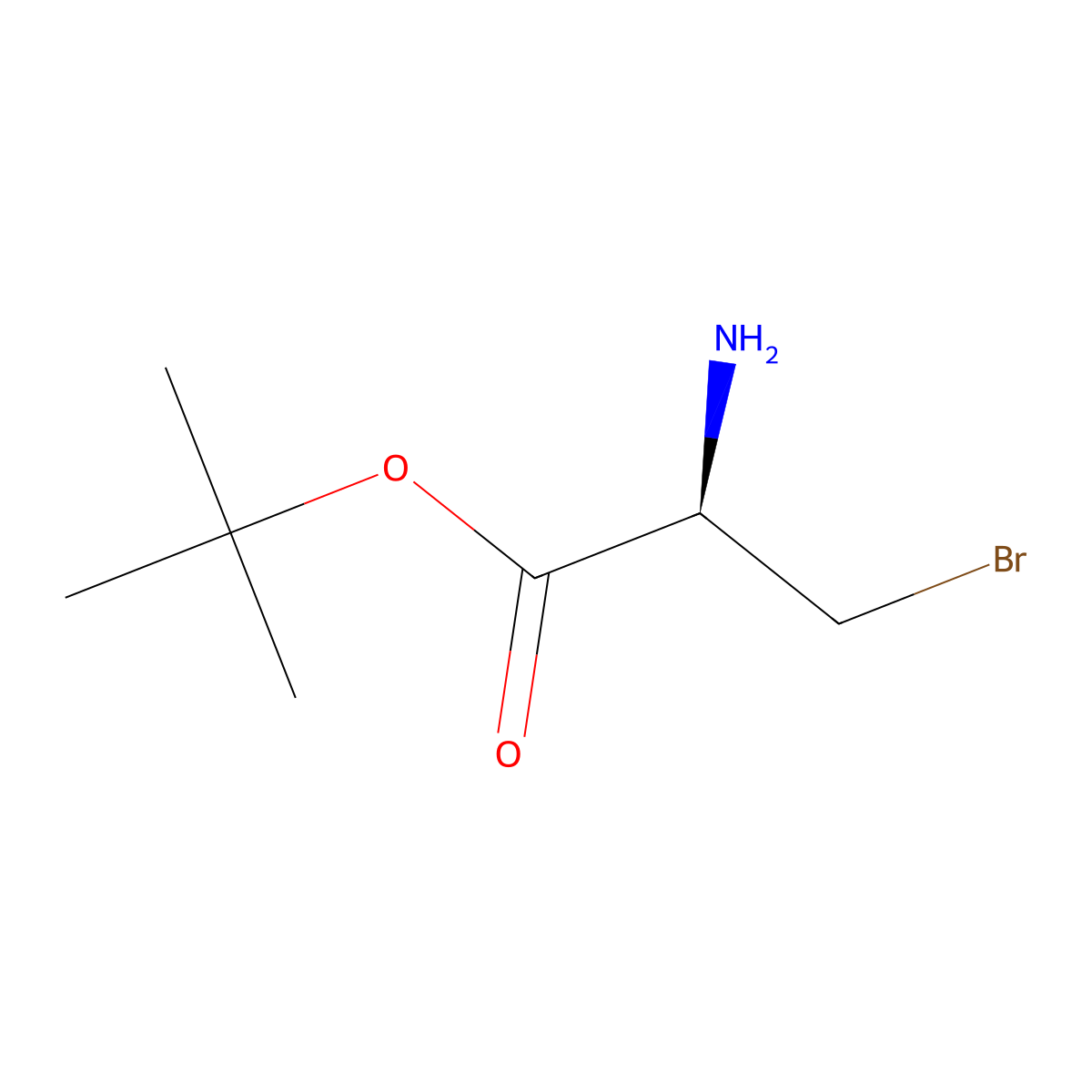 tert-butyl (2R)-2-amino-3-bromopropanoate molecular structure, CAS 2679926-85-1