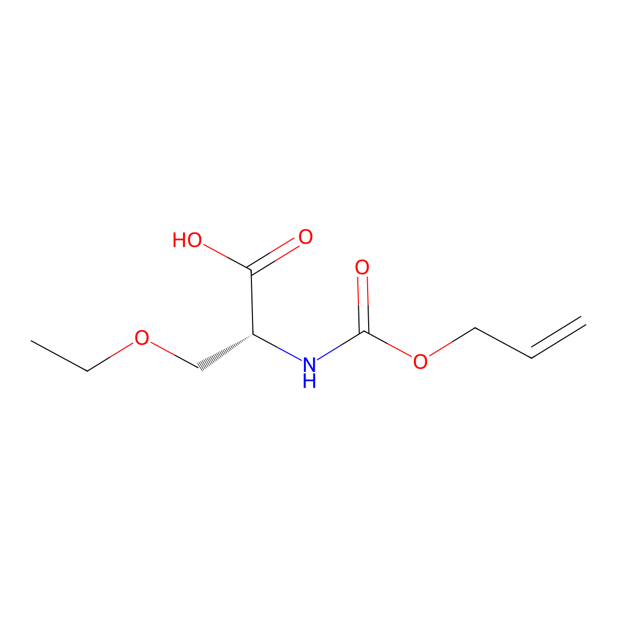 (2R)-3-ethoxy-2-{[(prop-2-en-1-yloxy)carbonyl]amino}propanoic acid molecular structure, CAS 2679926-95-3