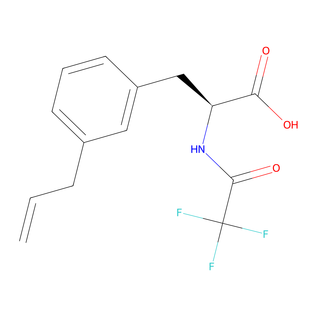 (2S)-3-[3-(prop-2-en-1-yl)phenyl]-2-(2,2,2-trifluoroacetamido)propanoic acid molecular structure, CAS 2679926-96-4