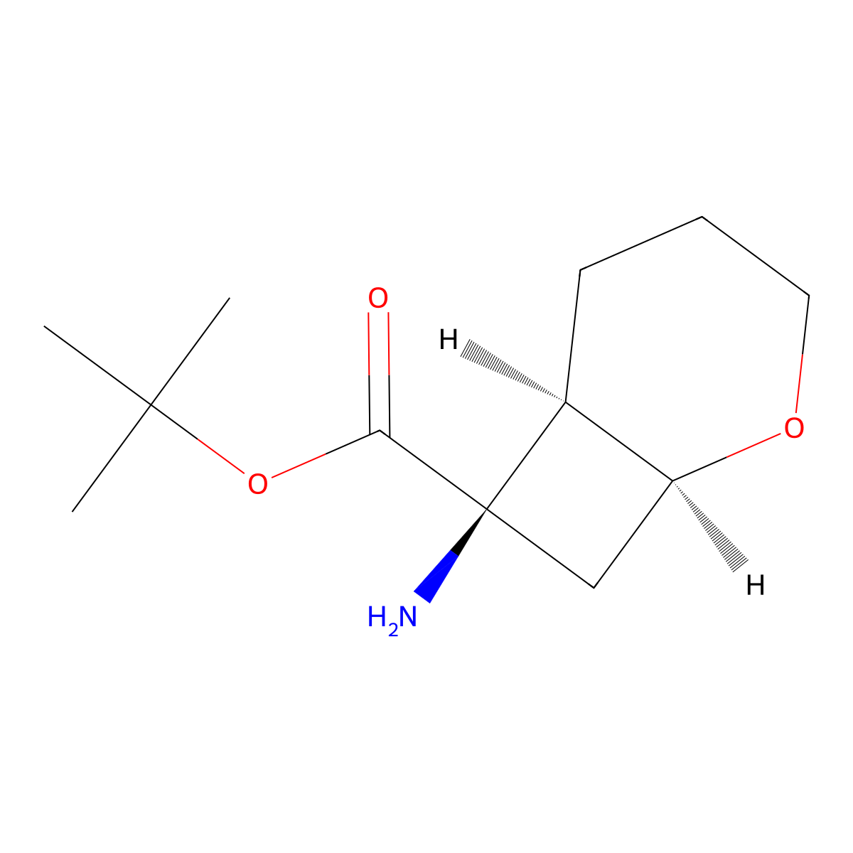 rac-tert-butyl (1R,6S,7S)-7-amino-2-oxabicyclo[4.2.0]octane-7-carboxylate molecular structure, CAS 2679927-04-7