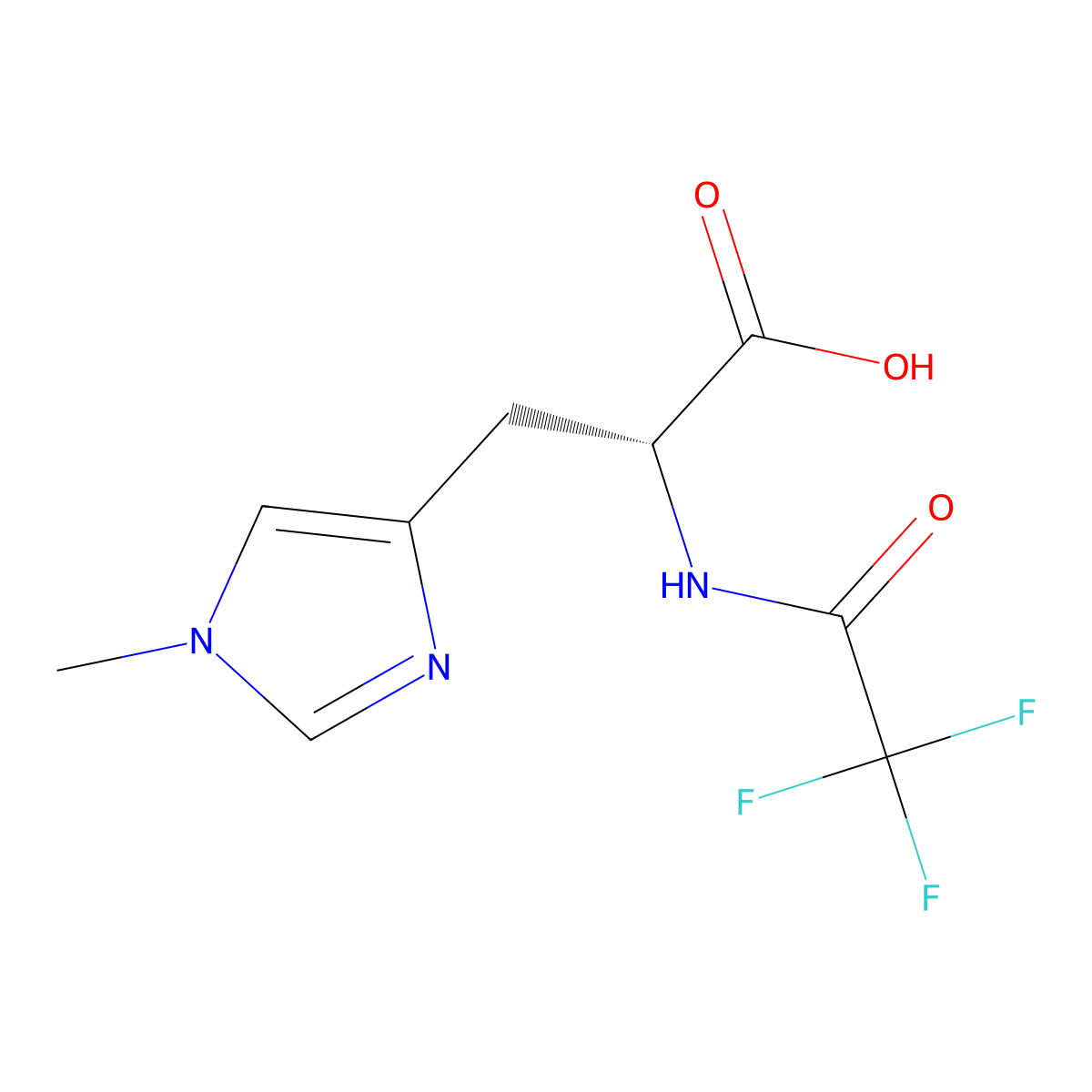 (2R)-3-(1-methyl-1H-imidazol-4-yl)-2-(2,2,2-trifluoroacetamido)propanoic acid molecular structure, CAS 2679927-10-5