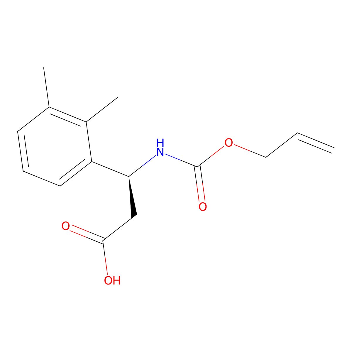 (3S)-3-(2,3-dimethylphenyl)-3-{[(prop-2-en-1-yloxy)carbonyl]amino}propanoic acid molecular structure, CAS 2679927-11-6