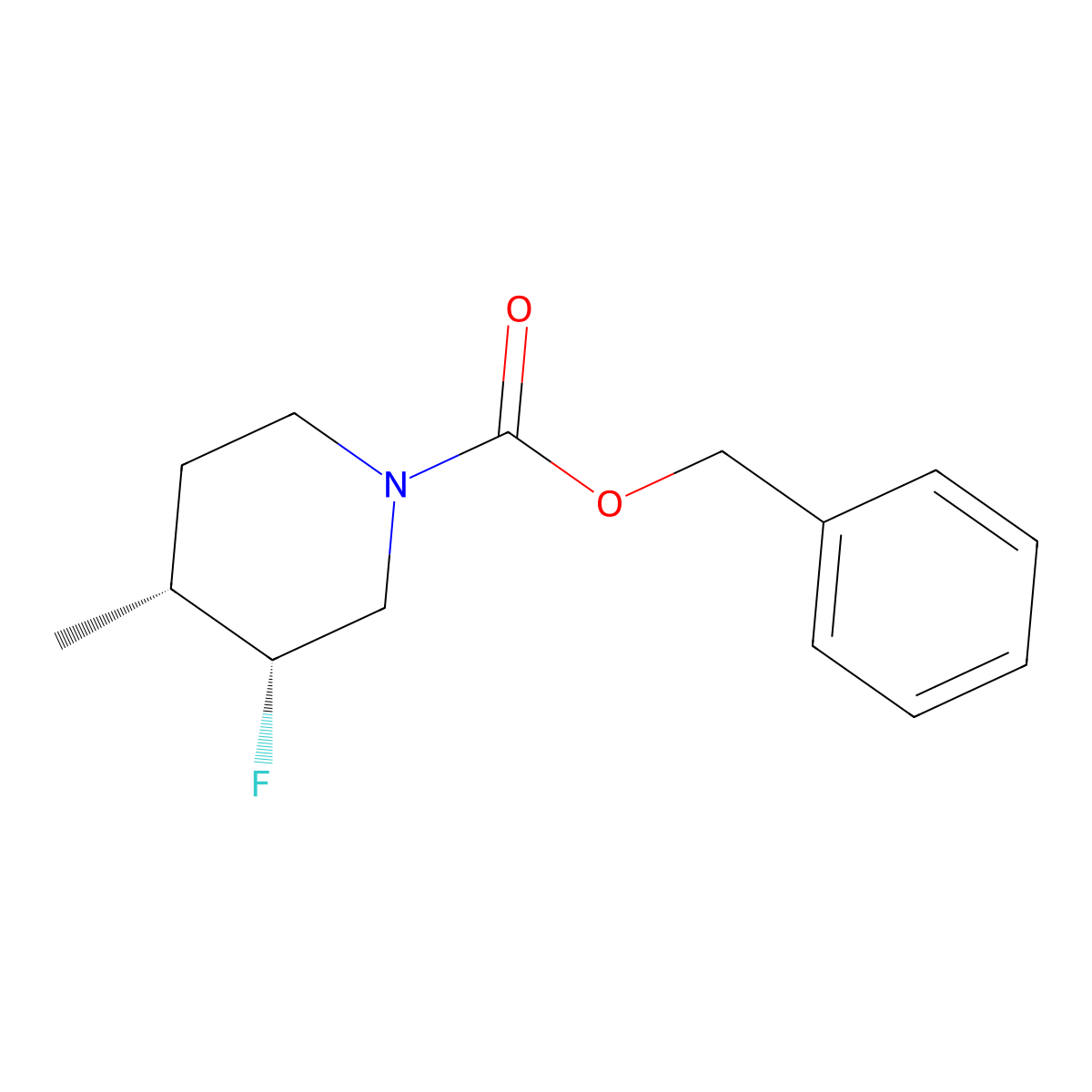 rac-benzyl (3R,4R)-3-fluoro-4-methylpiperidine-1-carboxylate molecular structure, CAS 2679927-17-2