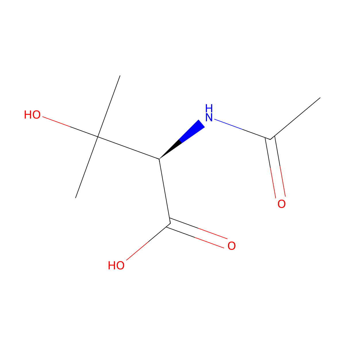 (2R)-2-acetamido-3-hydroxy-3-methylbutanoic acid molecular structure, CAS 2679927-20-7