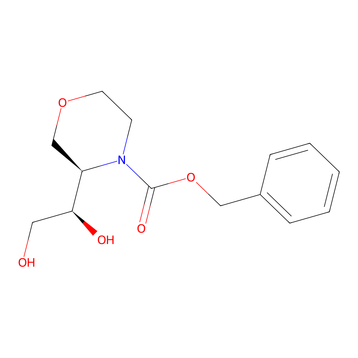 benzyl (3R)-3-[(1R)-1,2-dihydroxyethyl]morpholine-4-carboxylate molecular structure, CAS 2679927-23-0