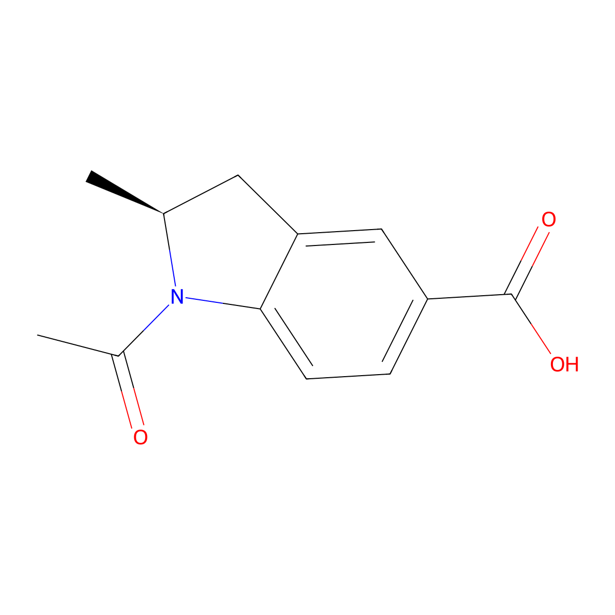 (2S)-1-acetyl-2-methyl-2,3-dihydro-1H-indole-5-carboxylic acid molecular structure, CAS 2679927-24-1
