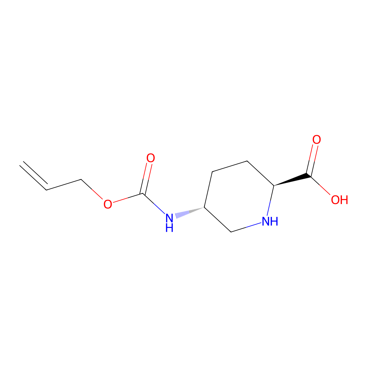 rac-(2R,5S)-5-{[(prop-2-en-1-yloxy)carbonyl]amino}piperidine-2-carboxylic acid molecular structure, CAS 2679927-34-3