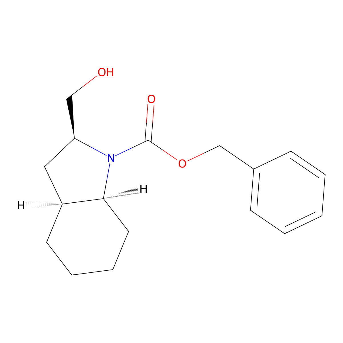 benzyl (2S,3aS,7aS)-2-(hydroxymethyl)-octahydro-1H-indole-1-carboxylate molecular structure, CAS 2679927-45-6