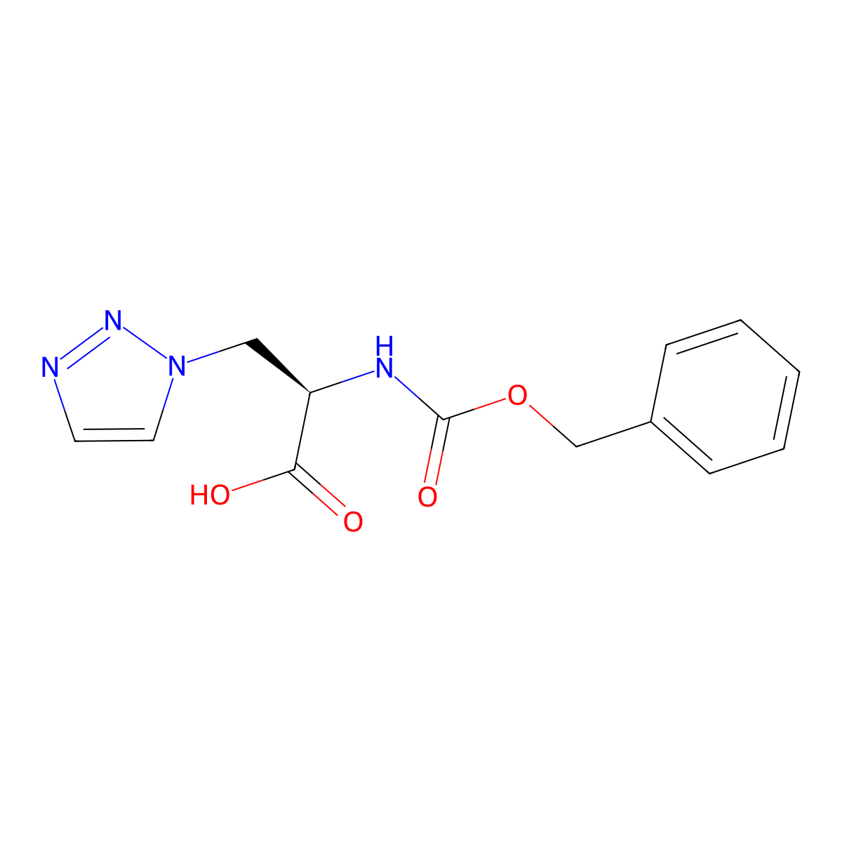 (2R)-2-{[(benzyloxy)carbonyl]amino}-3-(1H-1,2,3-triazol-1-yl)propanoic acid molecular structure, CAS 2679927-50-3