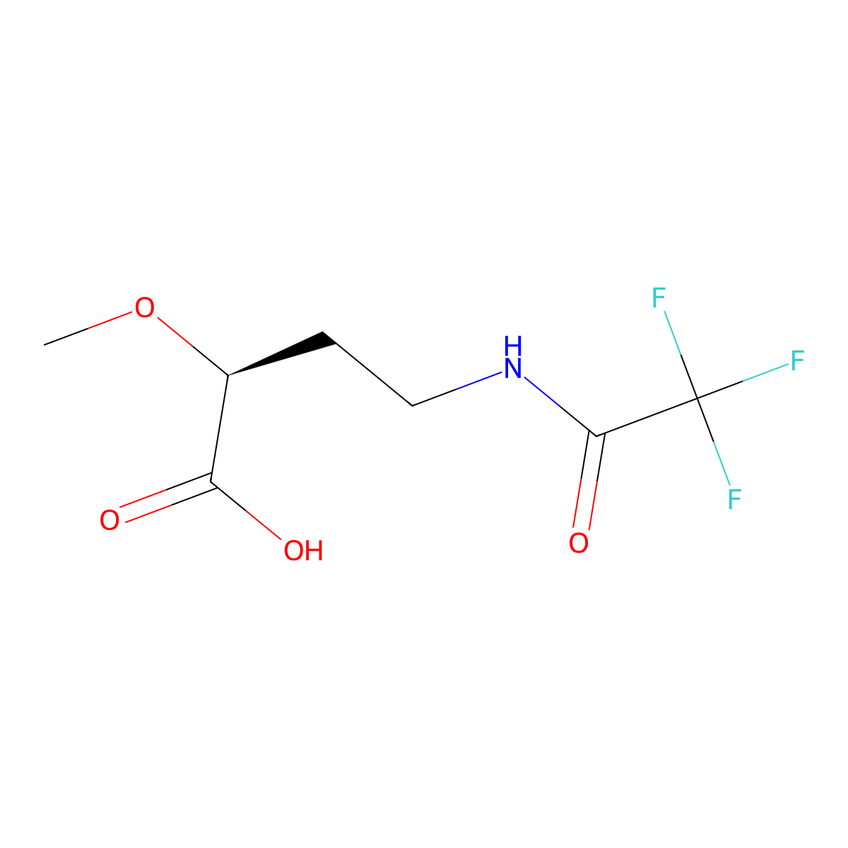(2S)-2-methoxy-4-(2,2,2-trifluoroacetamido)butanoic acid molecular structure, CAS 2679927-57-0