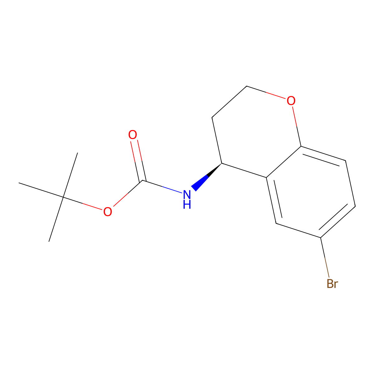 tert-butyl N-[(4S)-6-bromo-3,4-dihydro-2H-1-benzopyran-4-yl]carbamate molecular structure, CAS 2679927-61-6