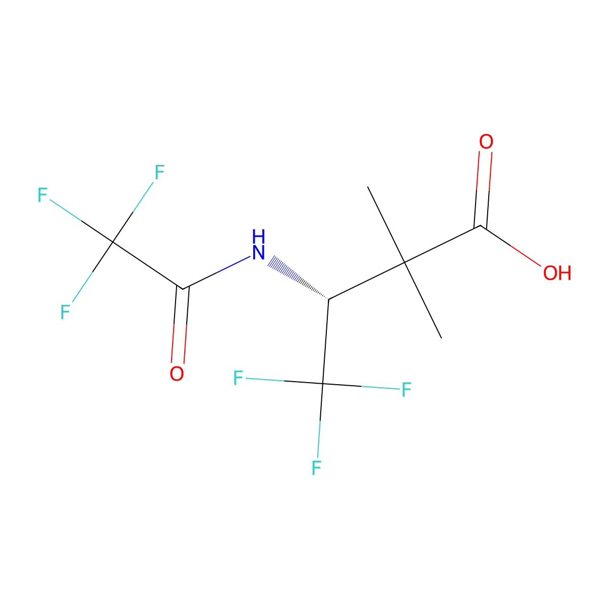 (3R)-4,4,4-trifluoro-2,2-dimethyl-3-(trifluoroacetamido)butanoic acid molecular structure, CAS 2679927-67-2