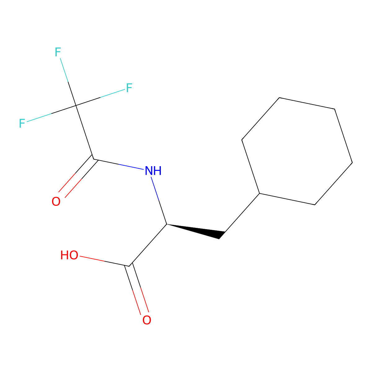 (2S)-3-cyclohexyl-2-(trifluoroacetamido)propanoic acid molecular structure, CAS 2679927-92-3