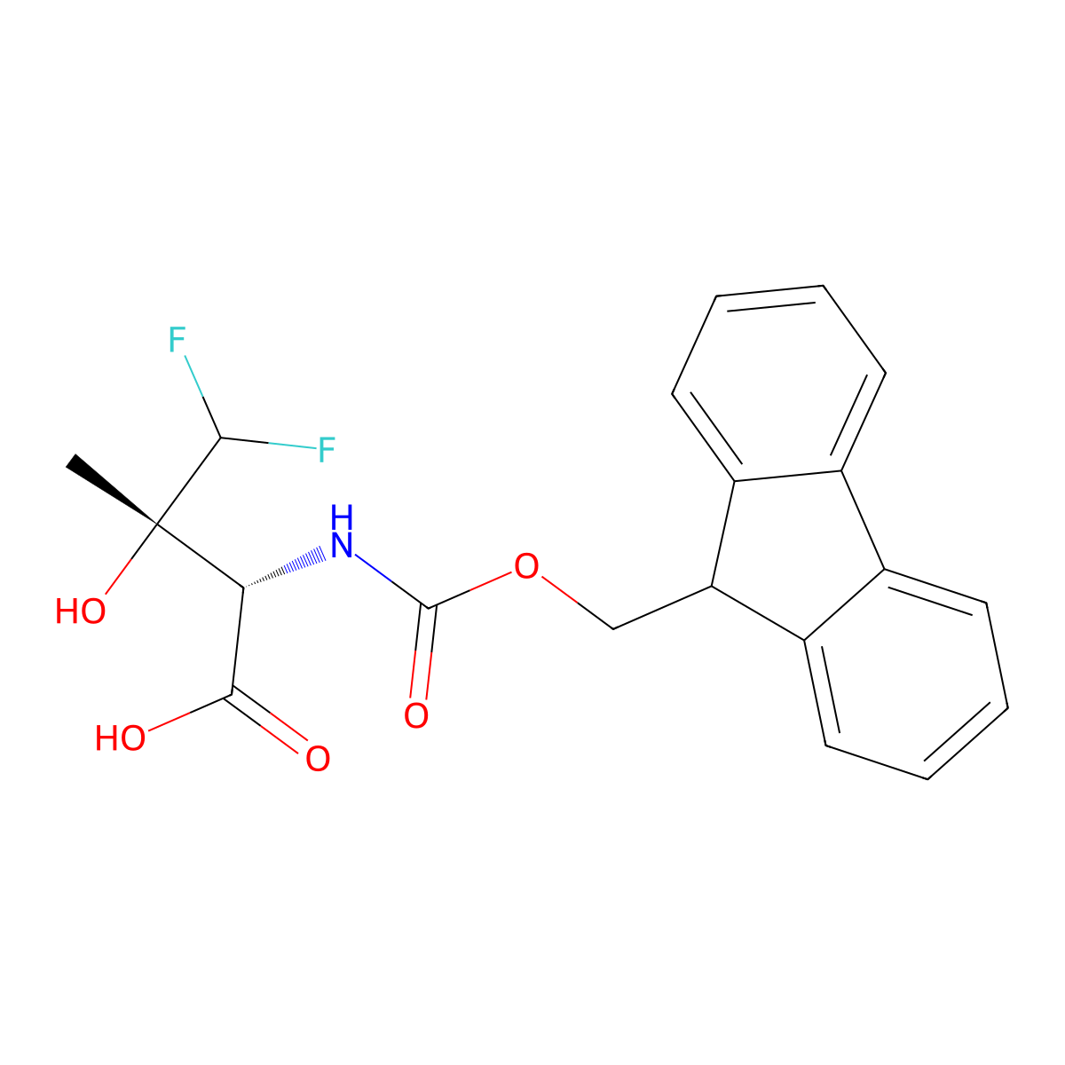 rac-(2R,3R)-2-({[(9H-fluoren-9-yl)methoxy]carbonyl}amino)-4,4-difluoro-3-hydroxy-3-methylbutanoic acid molecular structure, CAS 2679927-93-4