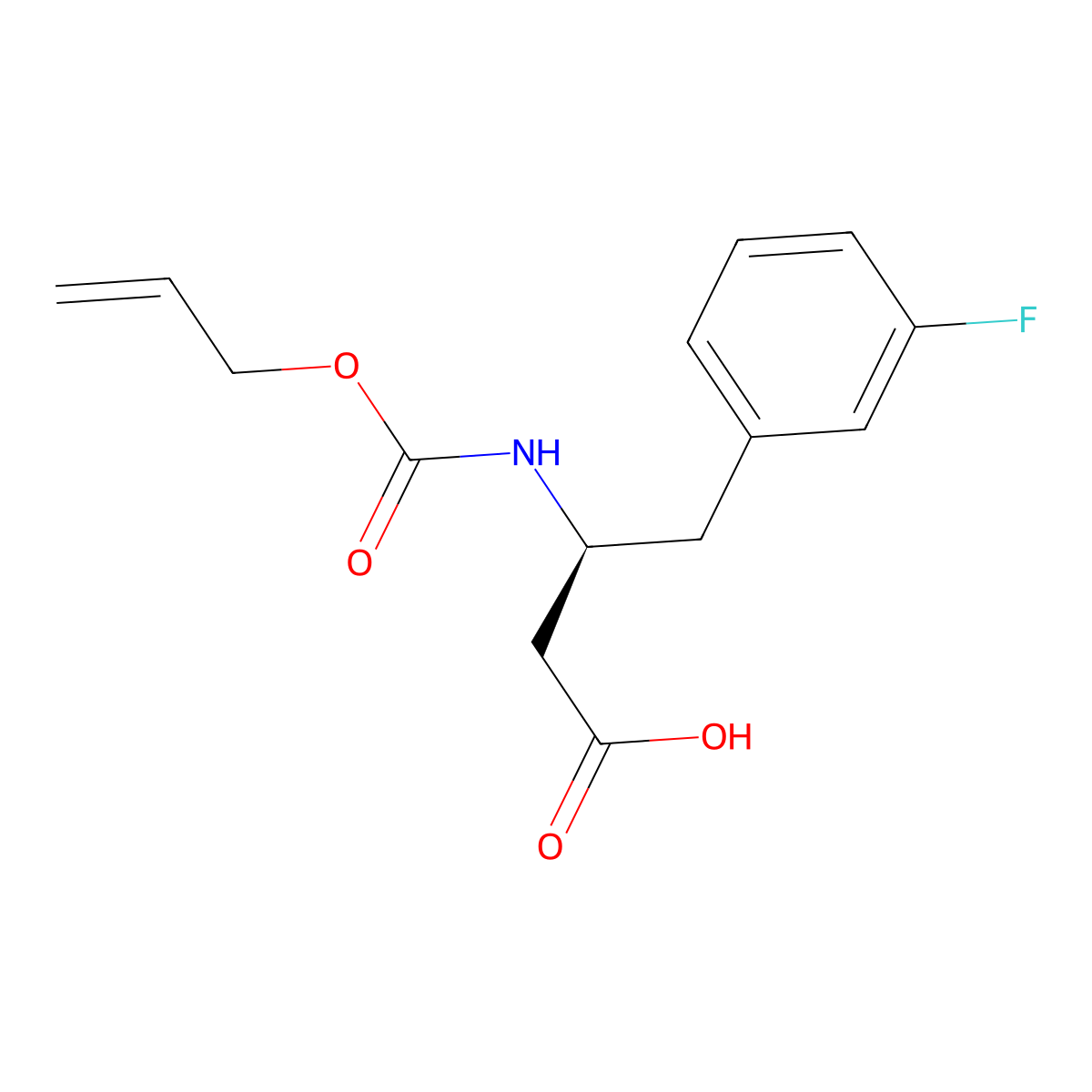 (3S)-4-(3-fluorophenyl)-3-{[(prop-2-en-1-yloxy)carbonyl]amino}butanoic acid molecular structure, CAS 2679927-99-0