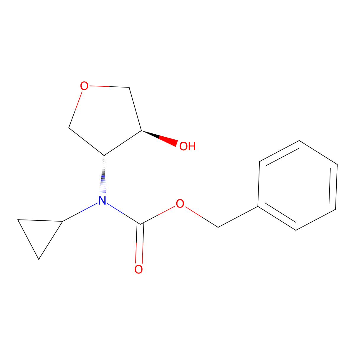 rac-benzyl N-cyclopropyl-N-[(3R,4S)-4-hydroxyoxolan-3-yl]carbamate molecular structure, CAS 2679928-02-8