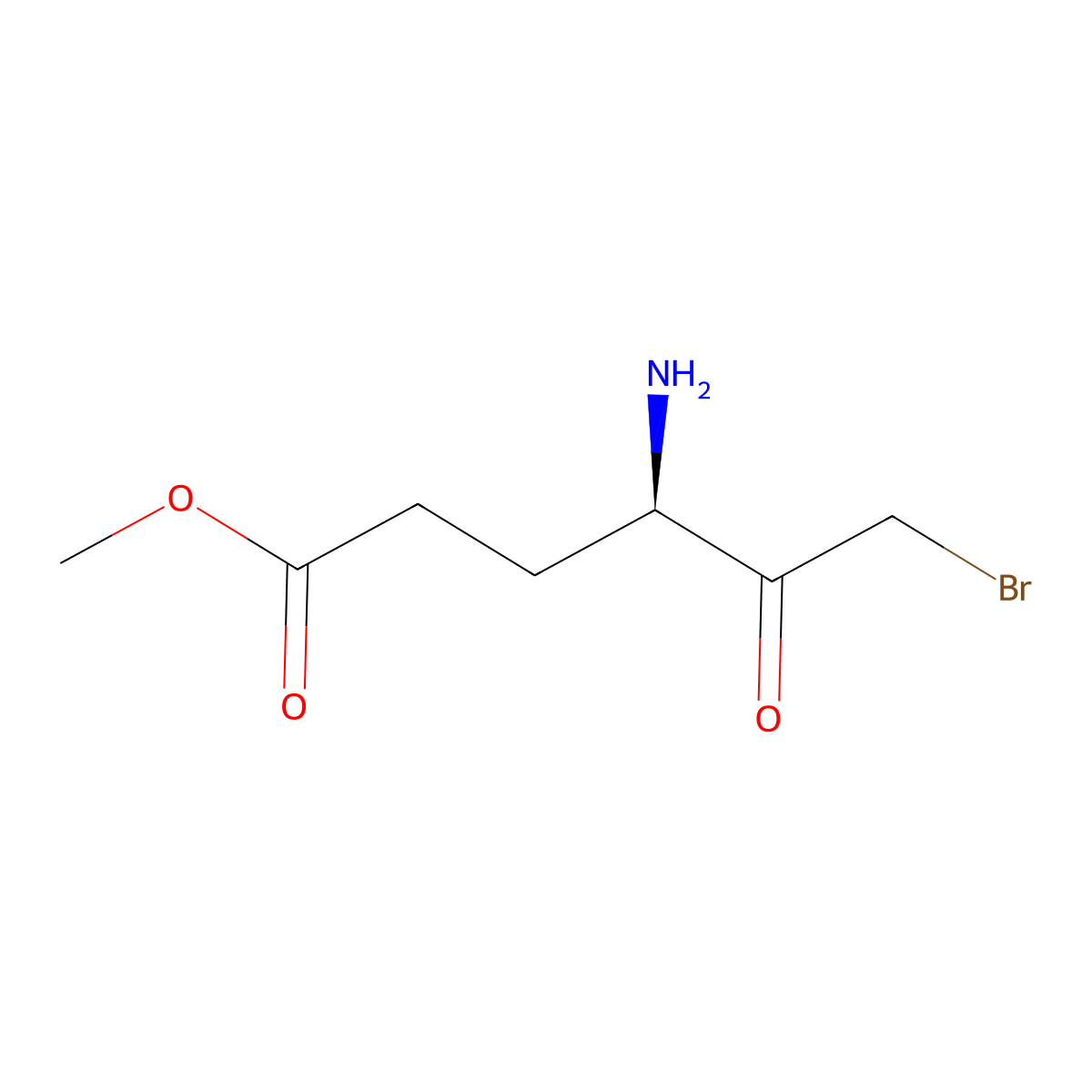 methyl (4R)-4-amino-6-bromo-5-oxohexanoate molecular structure, CAS 2679928-10-8