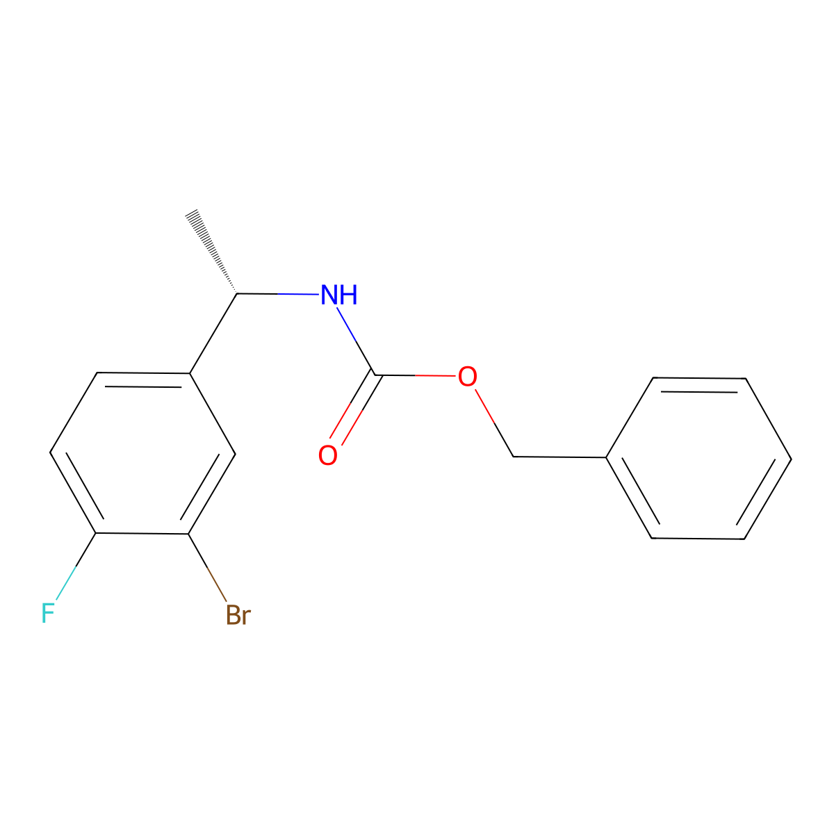 benzyl N-[(1S)-1-(3-bromo-4-fluorophenyl)ethyl]carbamate molecular structure, CAS 2679928-29-9