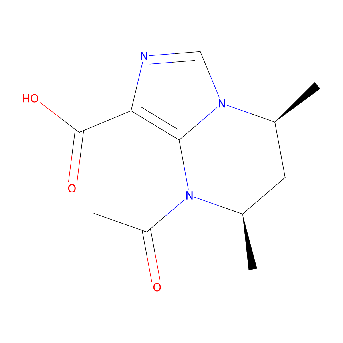 rac-(2R,4S)-1-acetyl-2,4-dimethyl-1H,2H,3H,4H-imidazo[1,5-a]pyrimidine-8-carboxylic acid molecular structure, CAS 2679928-37-9