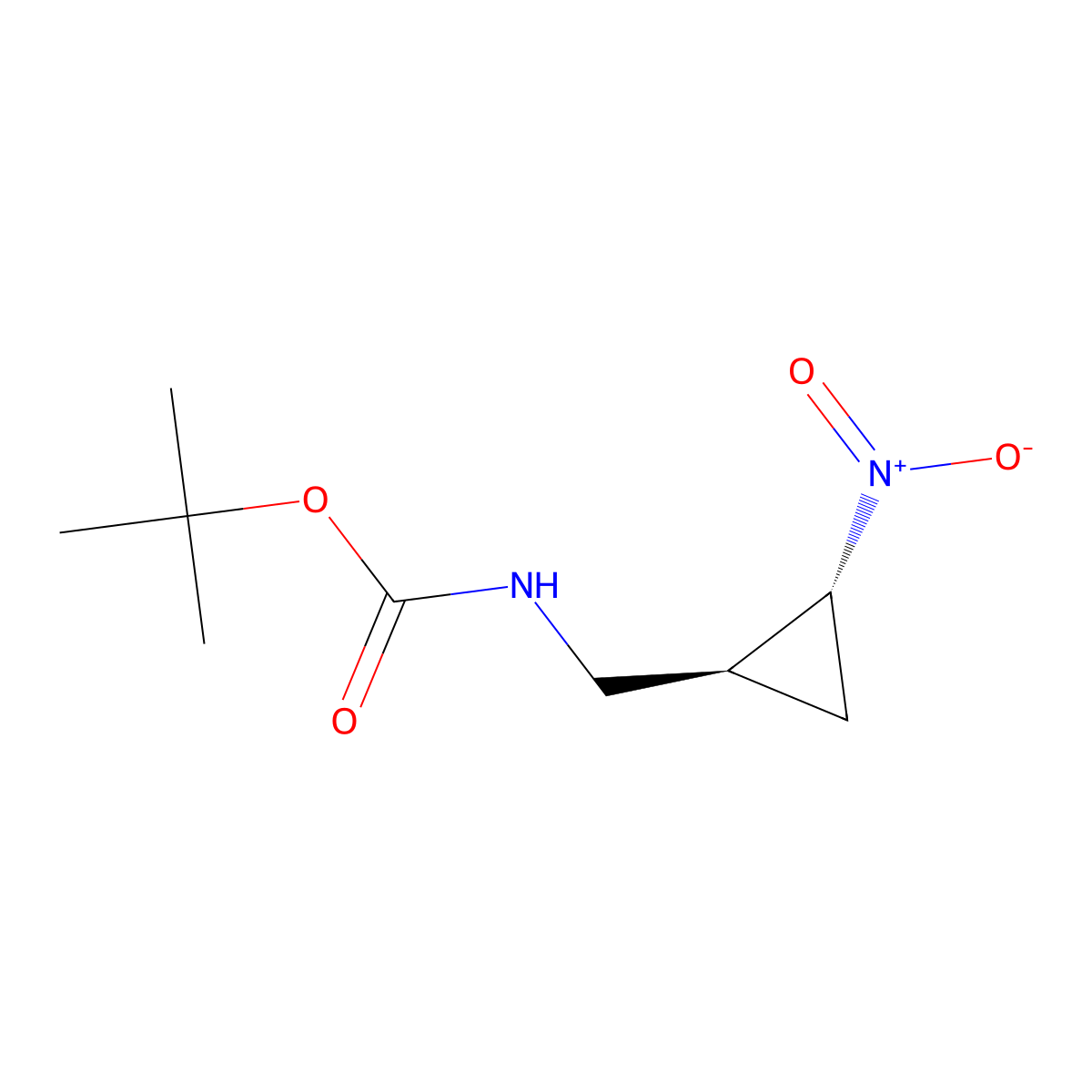 rac-tert-butyl N-{[(1R,2S)-2-nitrocyclopropyl]methyl}carbamate molecular structure, CAS 2679928-44-8