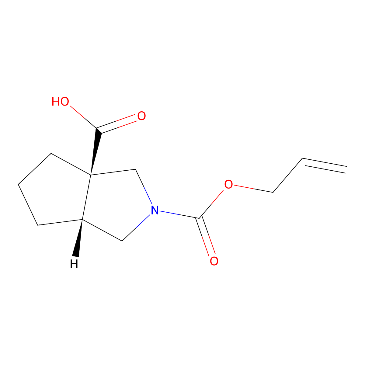 rac-(3aR,6aR)-2-[(prop-2-en-1-yloxy)carbonyl]-octahydrocyclopenta[c]pyrrole-3a-carboxylic acid molecular structure, CAS 2679928-49-3