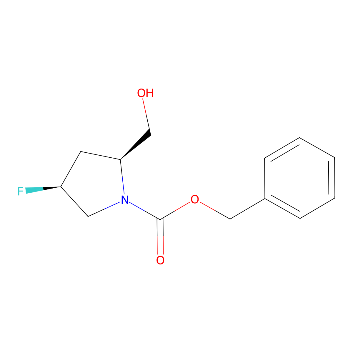 benzyl (2S,4S)-4-fluoro-2-(hydroxymethyl)pyrrolidine-1-carboxylate molecular structure, CAS 2679928-63-1