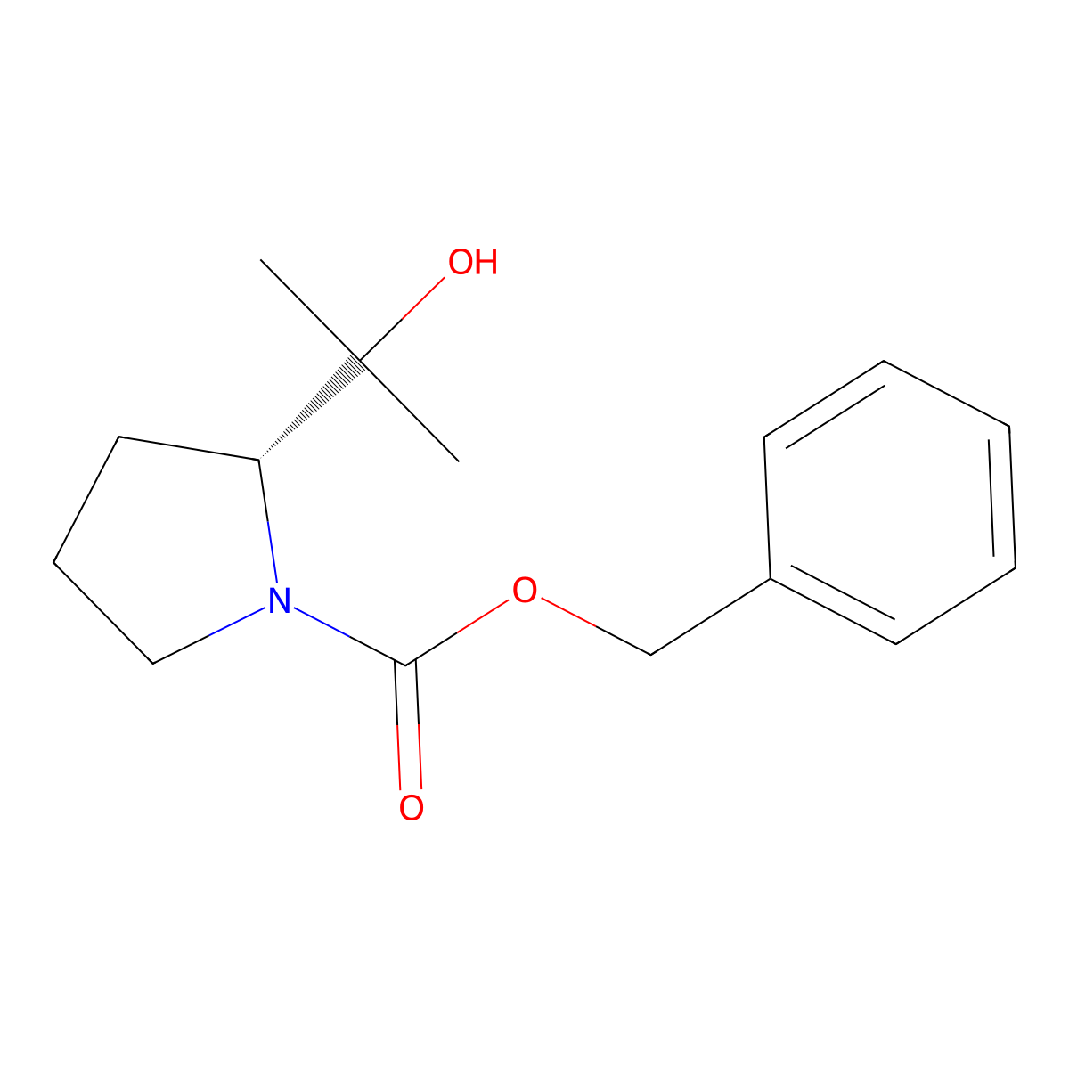 benzyl (2R)-2-(2-hydroxypropan-2-yl)pyrrolidine-1-carboxylate molecular structure, CAS 2679928-69-7