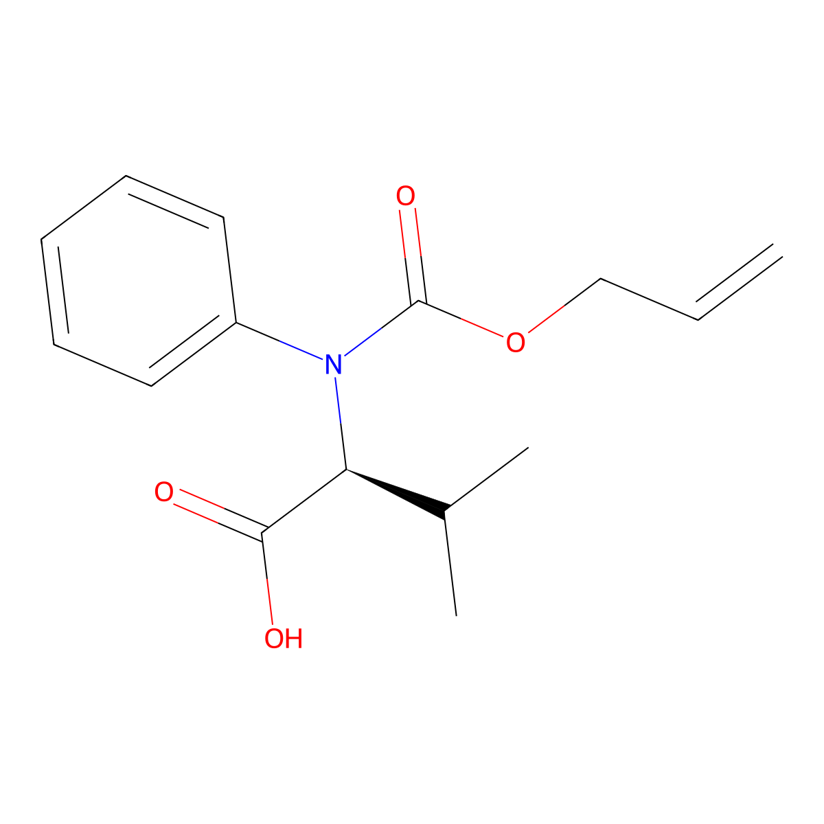 (2S)-3-methyl-2-{phenyl[(prop-2-en-1-yloxy)carbonyl]amino}butanoic acid molecular structure, CAS 2679928-74-4