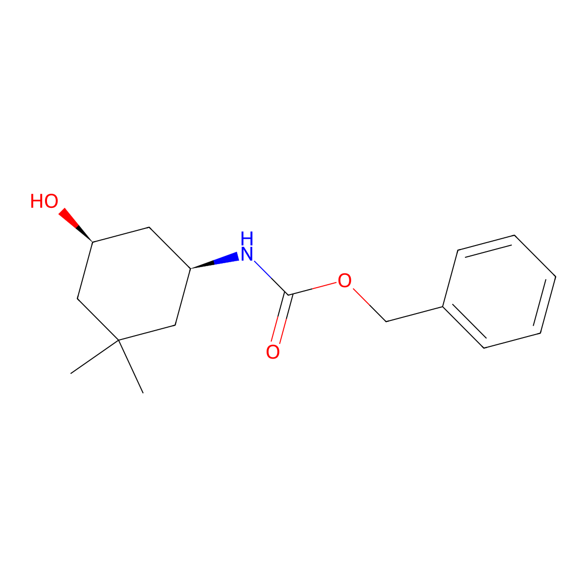 rac-benzyl N-[(1R,5S)-5-hydroxy-3,3-dimethylcyclohexyl]carbamate molecular structure, CAS 2679928-77-7