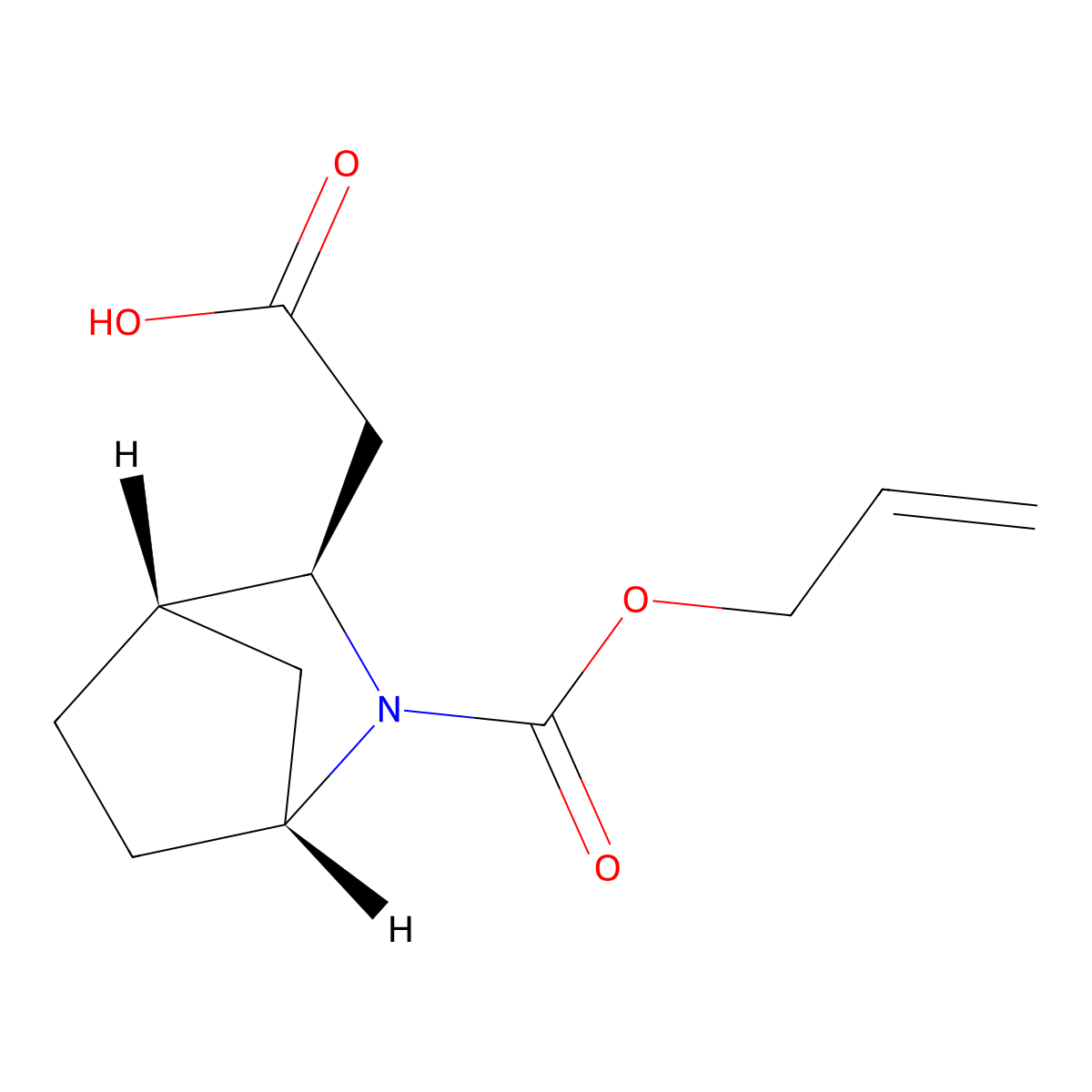 2-[(1R,3R,4S)-2-[(prop-2-en-1-yloxy)carbonyl]-2-azabicyclo[2.2.1]heptan-3-yl]acetic acid molecular structure, CAS 2679928-82-4
