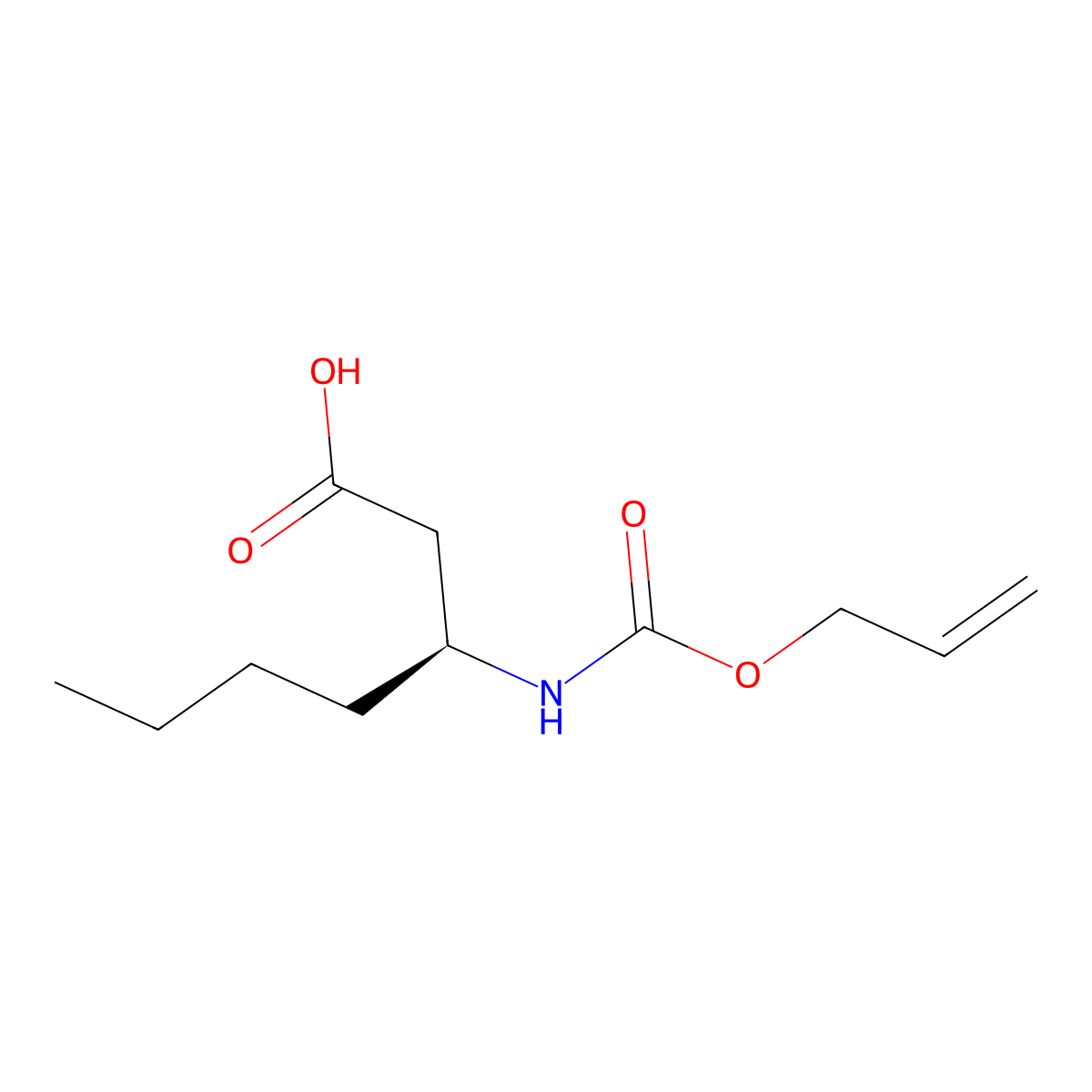 (3S)-3-{[(prop-2-en-1-yloxy)carbonyl]amino}heptanoic acid molecular structure, CAS 2679928-90-4