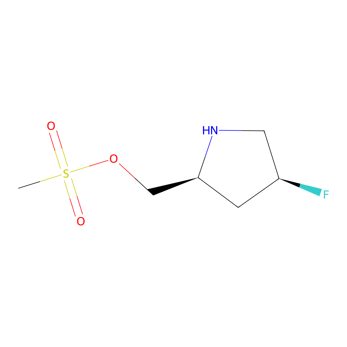 [(2S,4S)-4-fluoropyrrolidin-2-yl]methyl methanesulfonate molecular structure, CAS 2679928-95-9