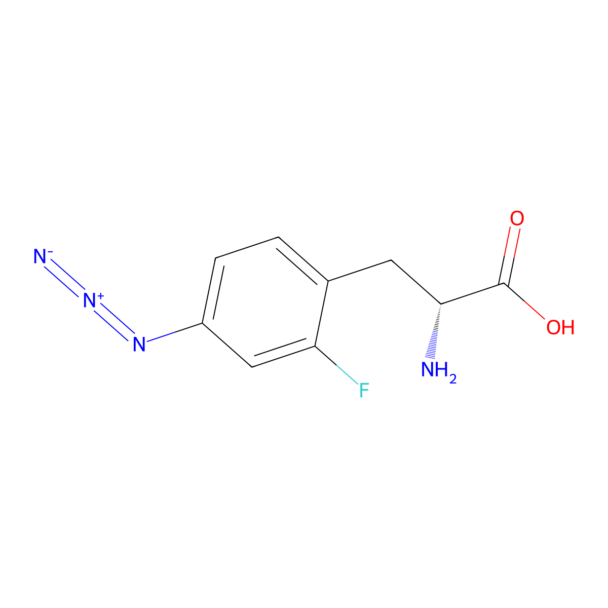(2R)-2-amino-3-(4-azido-2-fluorophenyl)propanoic acid molecular structure, CAS 2679928-97-1