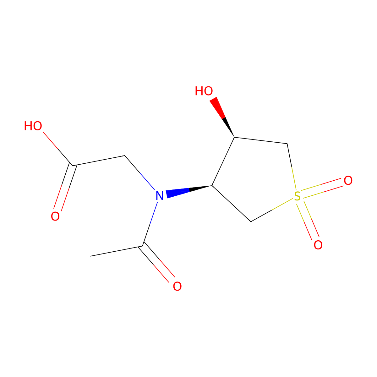 rac-2-{N-[(3R,4S)-4-hydroxy-1,1-dioxo-1lambda6-thiolan-3-yl]acetamido}acetic acid molecular structure, CAS 2679928-99-3