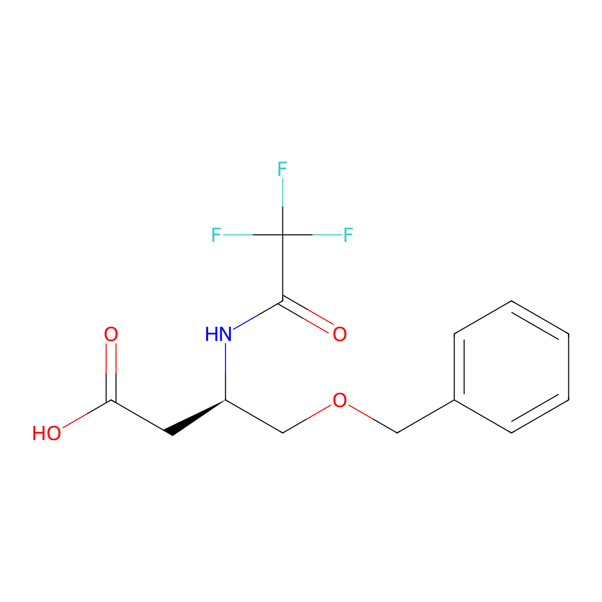 (3R)-4-(benzyloxy)-3-(trifluoroacetamido)butanoic acid molecular structure, CAS 2679929-02-1