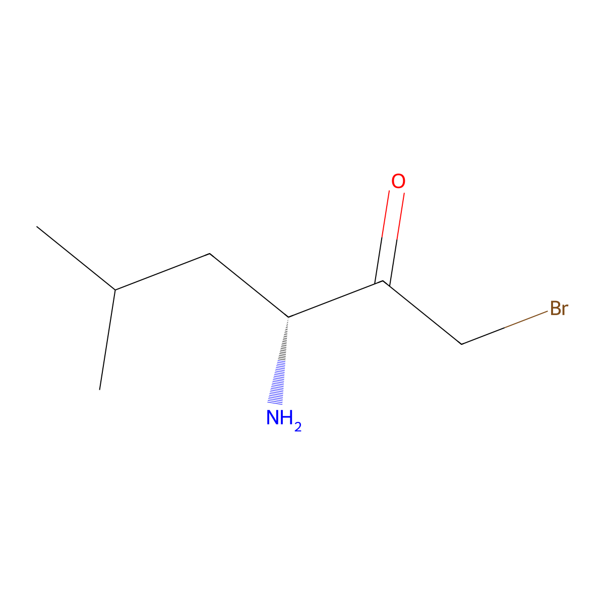 (3R)-3-amino-1-bromo-5-methylhexan-2-one molecular structure, CAS 2679929-03-2