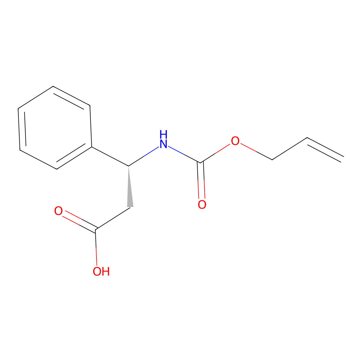 (3R)-3-phenyl-3-{[(prop-2-en-1-yloxy)carbonyl]amino}propanoic acid molecular structure, CAS 2679929-08-7
