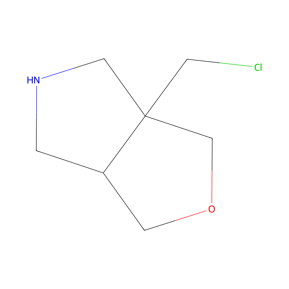 rac-(3aR,6aR)-3a-(chloromethyl)-hexahydro-1H-furo[3,4-c]pyrrole molecular structure, CAS 2679929-13-4