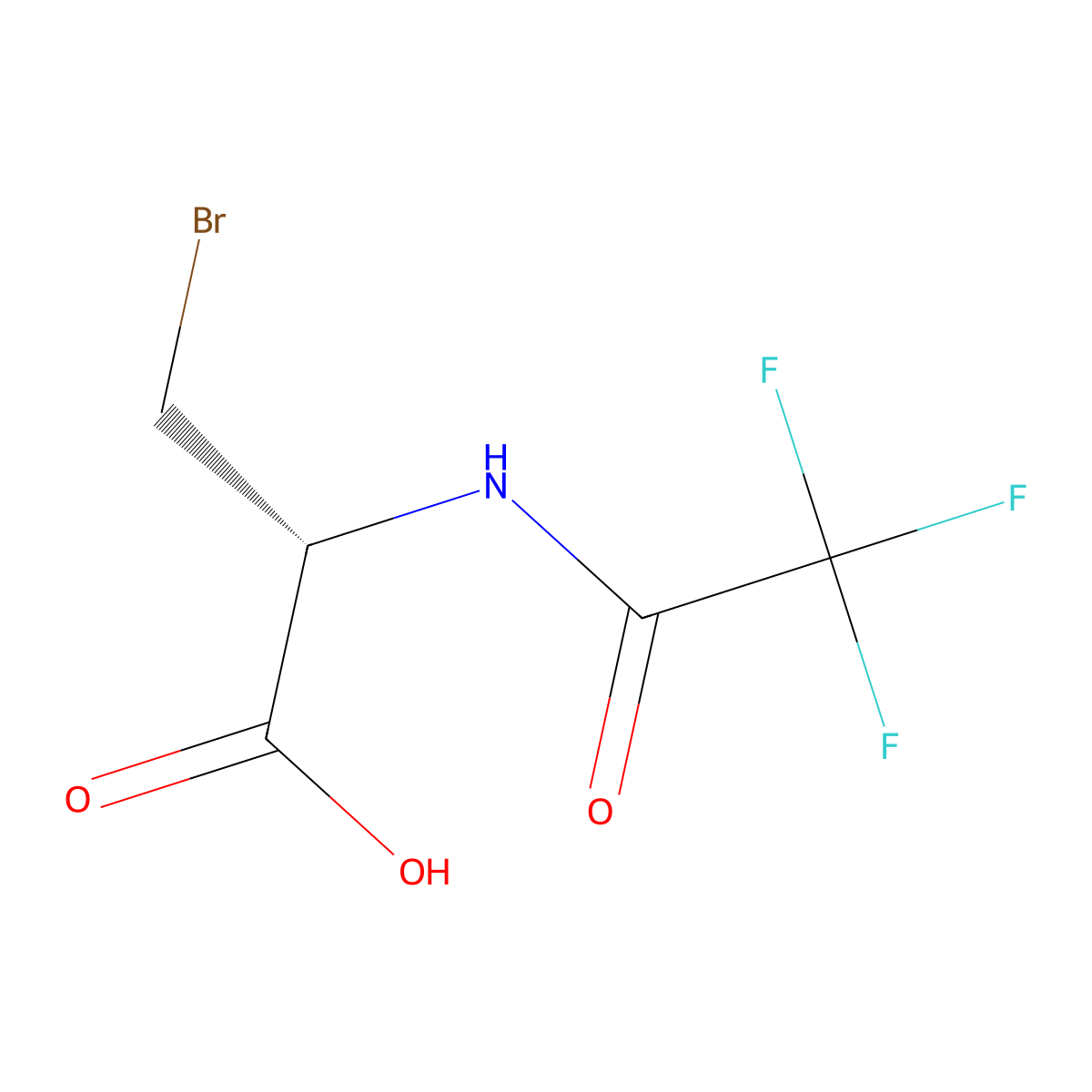 (2R)-3-bromo-2-(2,2,2-trifluoroacetamido)propanoic acid molecular structure, CAS 2679929-17-8