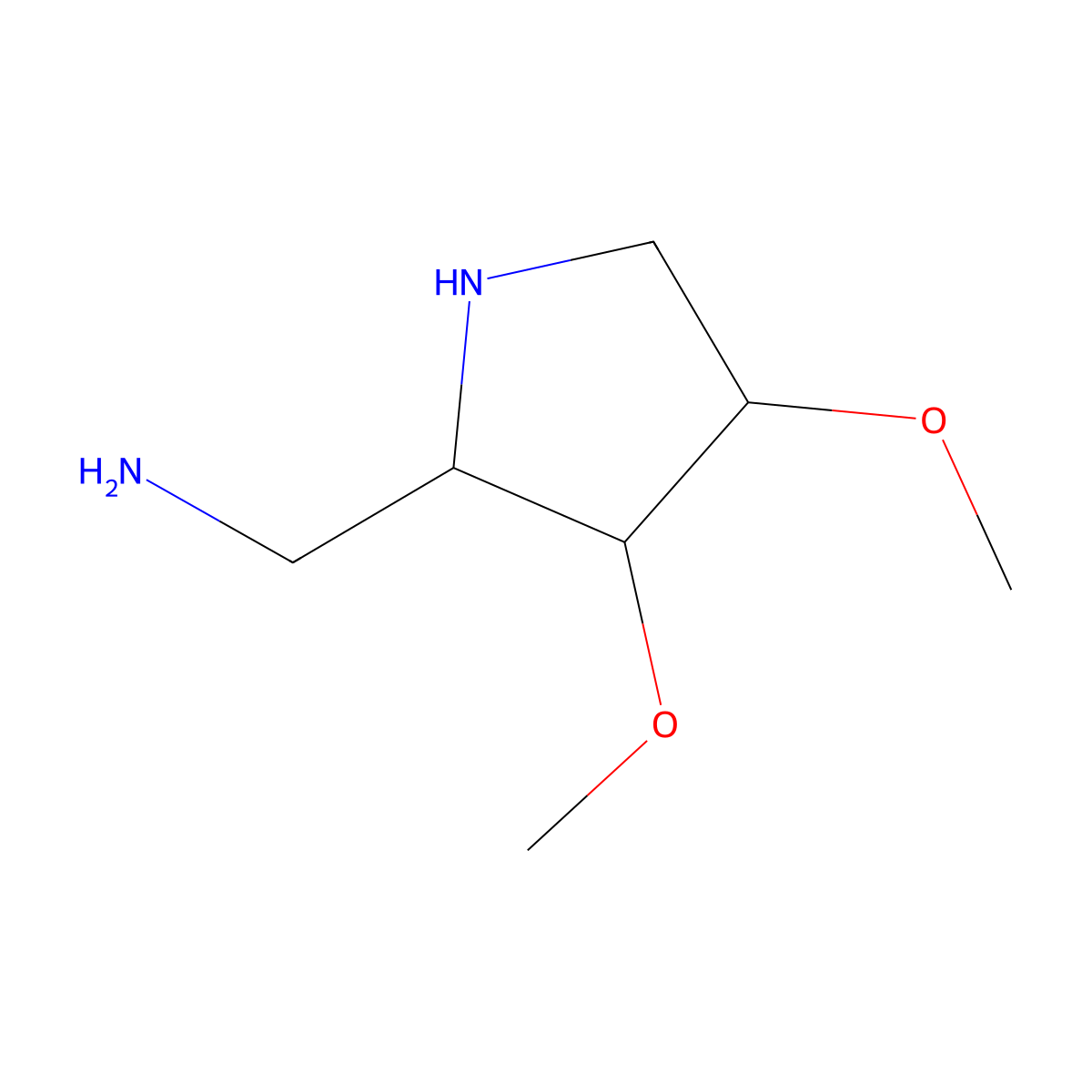 rac-1-[(2R,3R,4S)-3,4-dimethoxypyrrolidin-2-yl]methanamine molecular structure, CAS 2679929-18-9