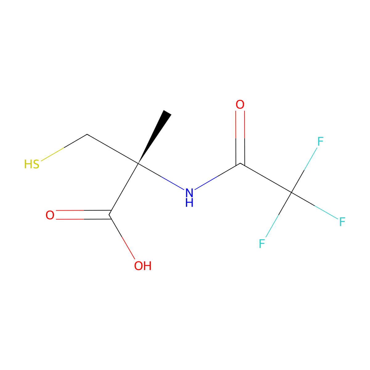(2R)-2-methyl-3-sulfanyl-2-(2,2,2-trifluoroacetamido)propanoic acid molecular structure, CAS 2679929-31-6