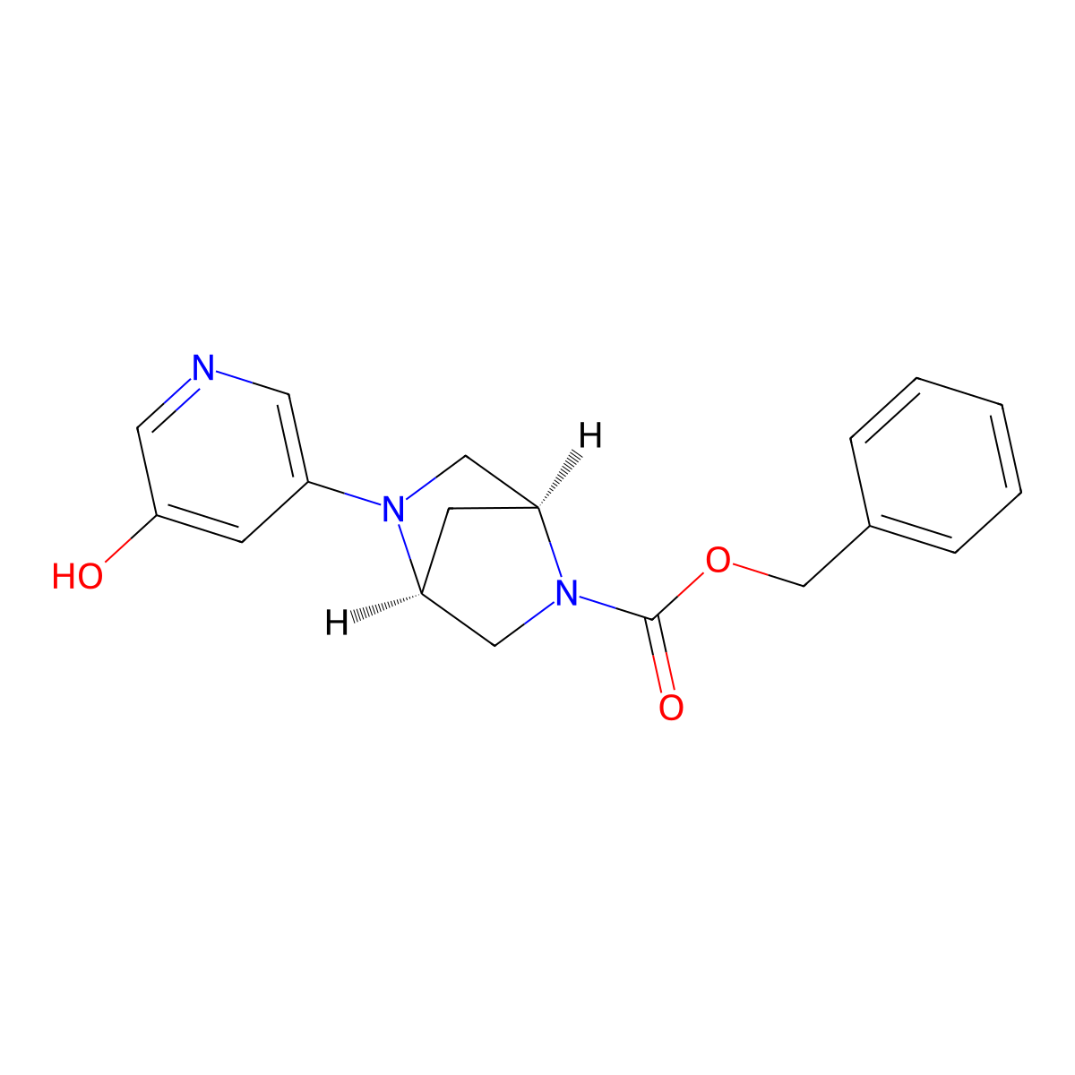 benzyl (1S,4S)-5-(5-hydroxypyridin-3-yl)-2,5-diazabicyclo[2.2.1]heptane-2-carboxylate molecular structure, CAS 2679929-37-2
