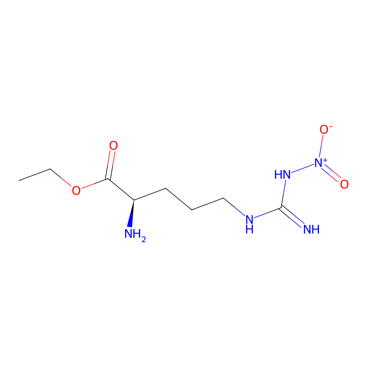 ethyl (2R)-2-amino-5-(N'-nitrocarbamimidamido)pentanoate molecular structure, CAS 2679929-50-9