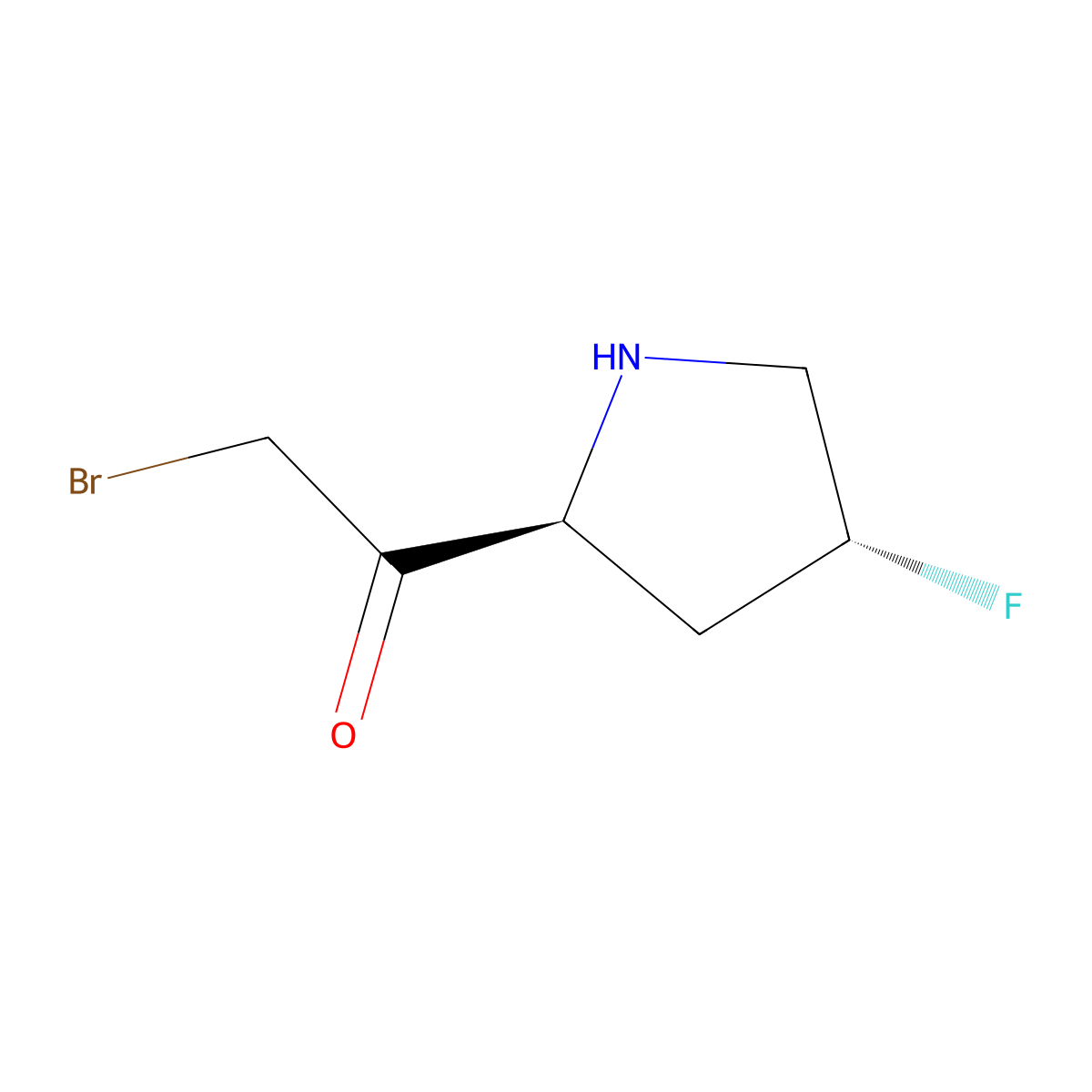 2-bromo-1-[(2S,4R)-4-fluoropyrrolidin-2-yl]ethan-1-one molecular structure, CAS 2679929-57-6