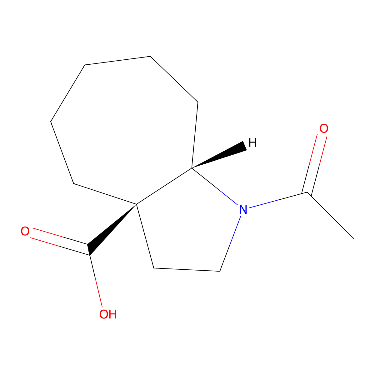 rac-(3aR,8aS)-1-acetyl-decahydrocyclohepta[b]pyrrole-3a-carboxylic acid molecular structure, CAS 2679929-62-3