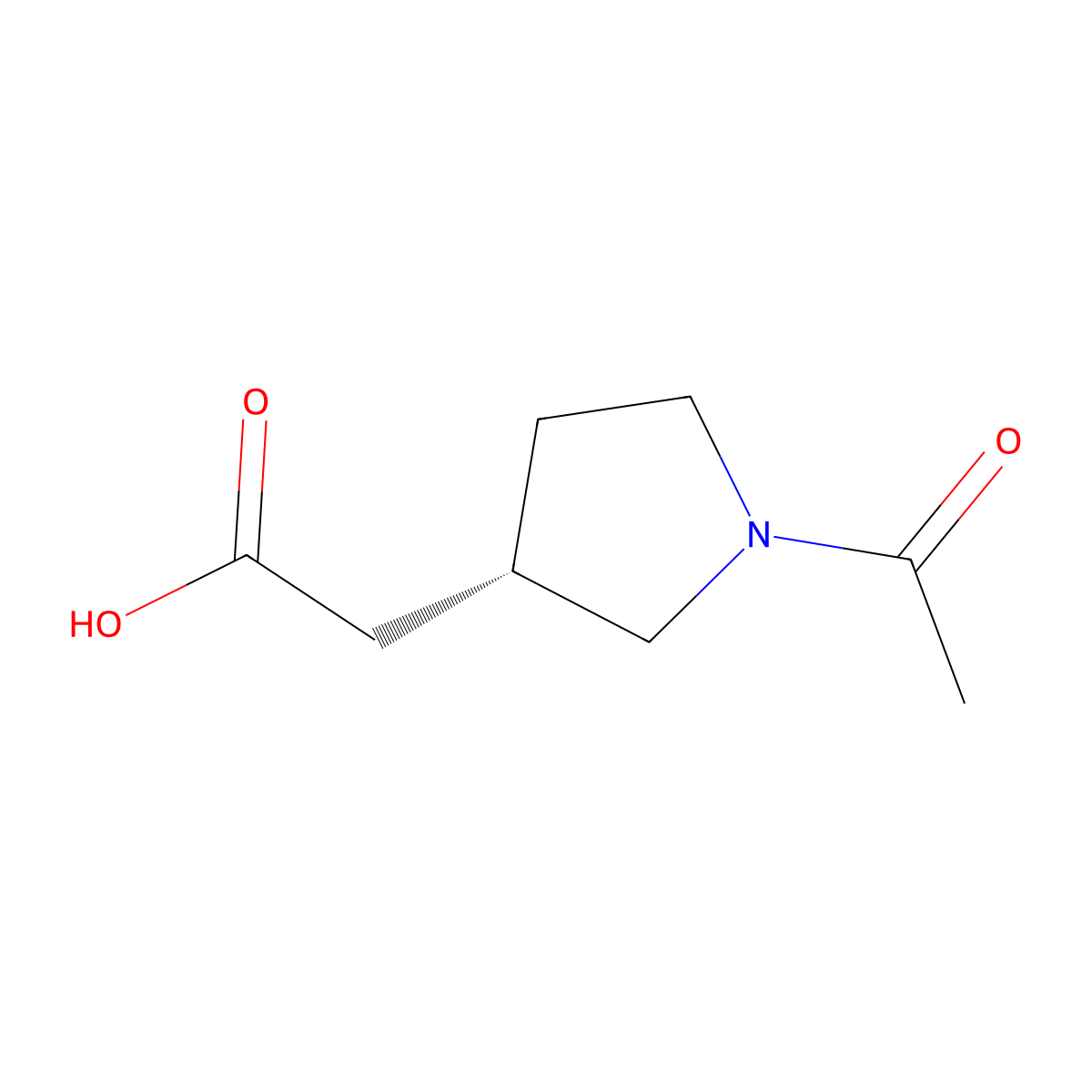 2-[(3S)-1-acetylpyrrolidin-3-yl]acetic acid molecular structure, CAS 2679929-69-0