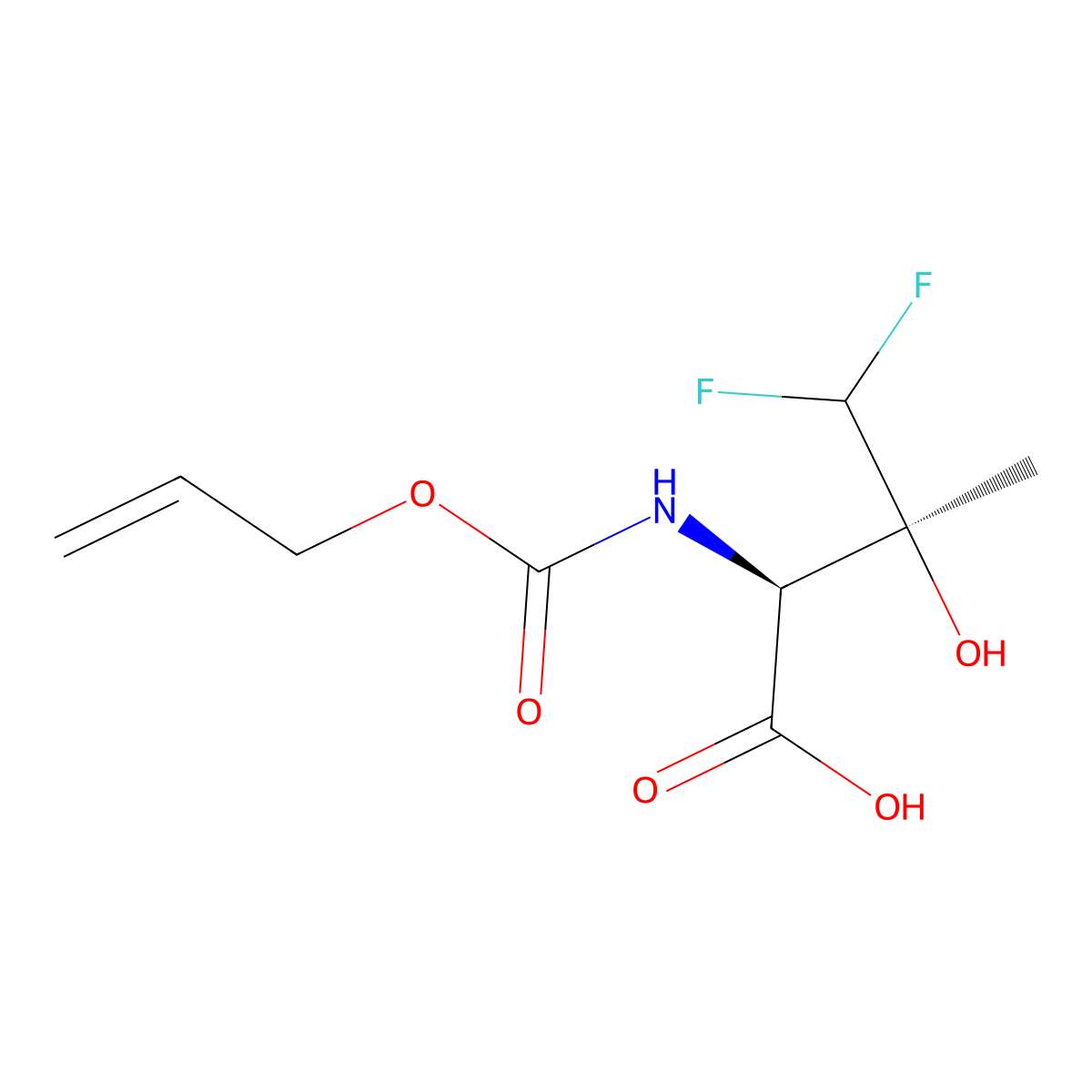 rac-(2R,3R)-4,4-difluoro-3-hydroxy-3-methyl-2-{[(prop-2-en-1-yloxy)carbonyl]amino}butanoic acid molecular structure, CAS 2679929-70-3