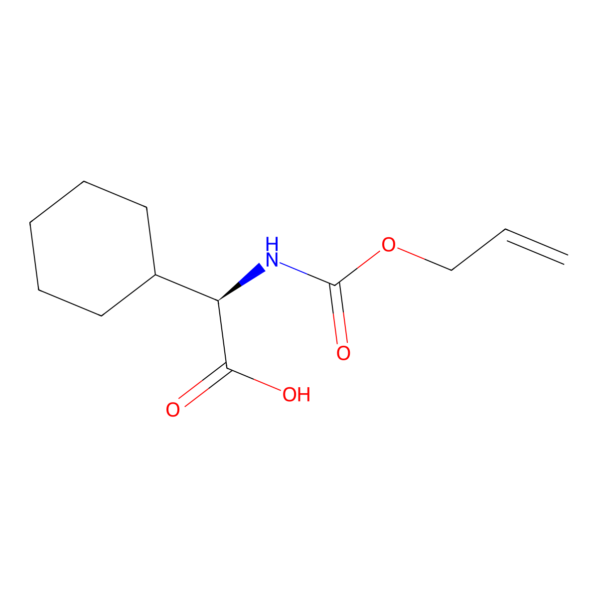 (2R)-2-cyclohexyl-2-{[(prop-2-en-1-yloxy)carbonyl]amino}acetic acid molecular structure, CAS 2679929-78-1