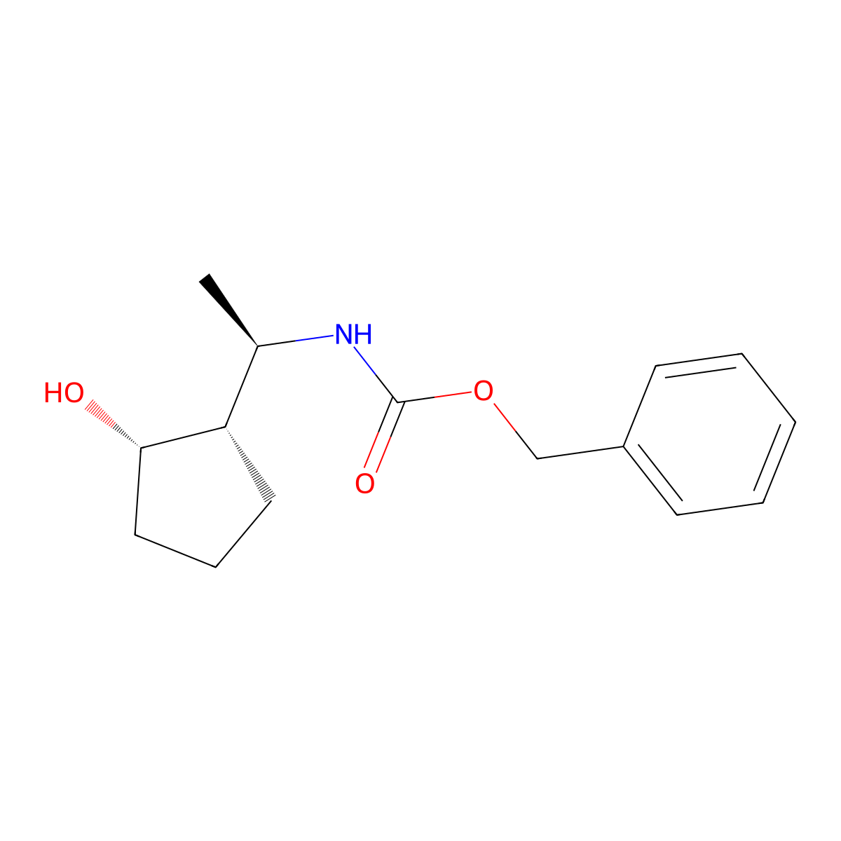 rac-benzyl N-[(1R)-1-[(1S,2S)-2-hydroxycyclopentyl]ethyl]carbamate molecular structure, CAS 2679929-81-6
